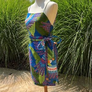 Farm Rio Blue Macaw Mini Dress
